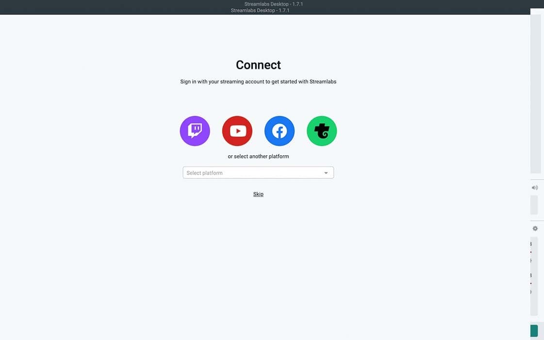 The platforms you can use to log in to Streamlabs.