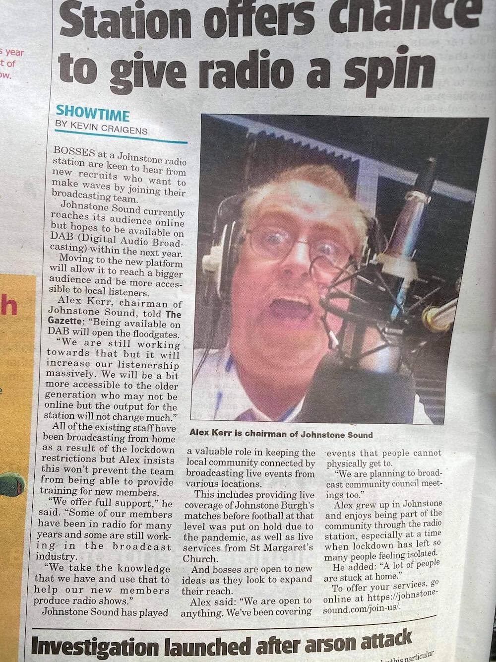 Johnstone Sound in the local newspaper.