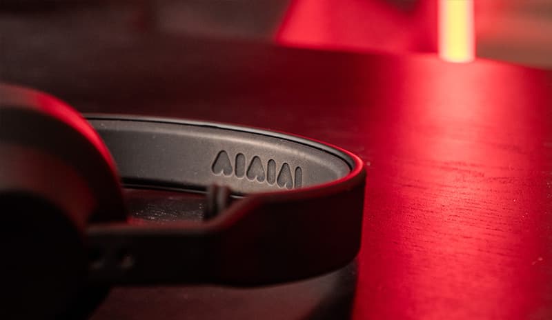 A close-up of the AIAIAI TMA-2 DJ Headphones Headband, showing the AIAIAI brand imprint on the underside of the headband.