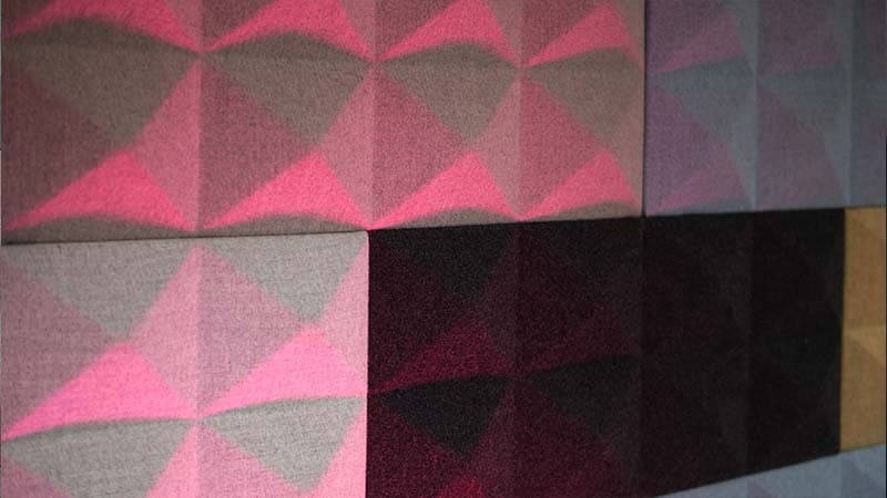 Image shows a close-up of the Fabricks acoustic blocks.