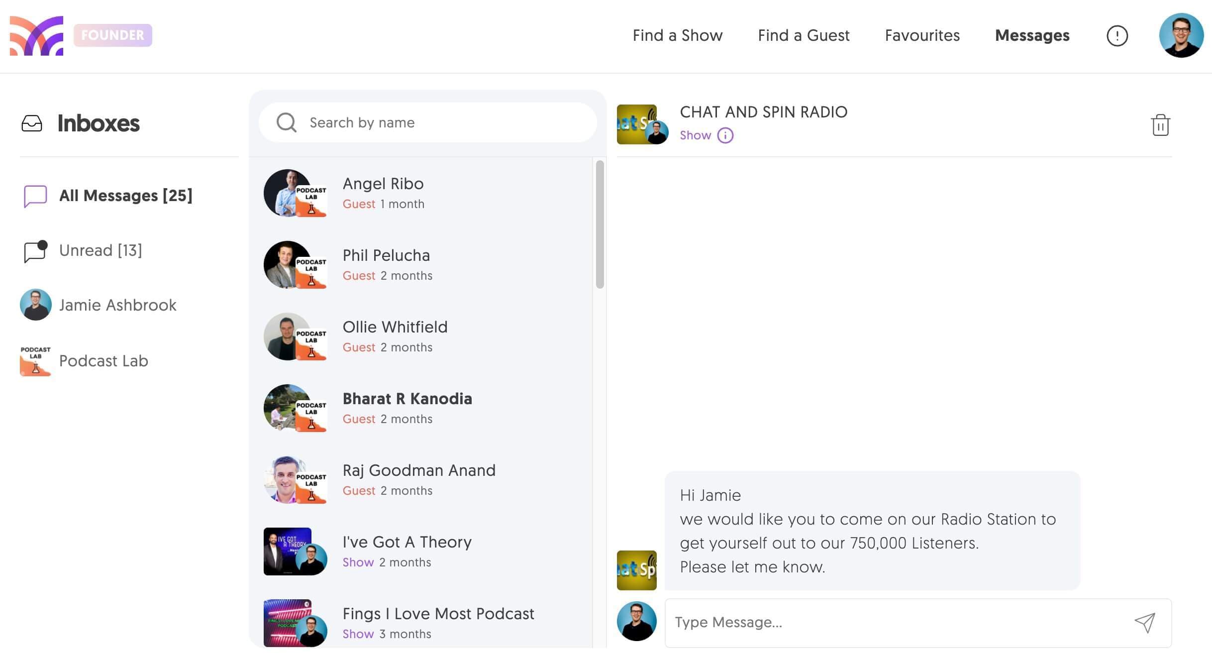 Messages on MatchMaker.fm