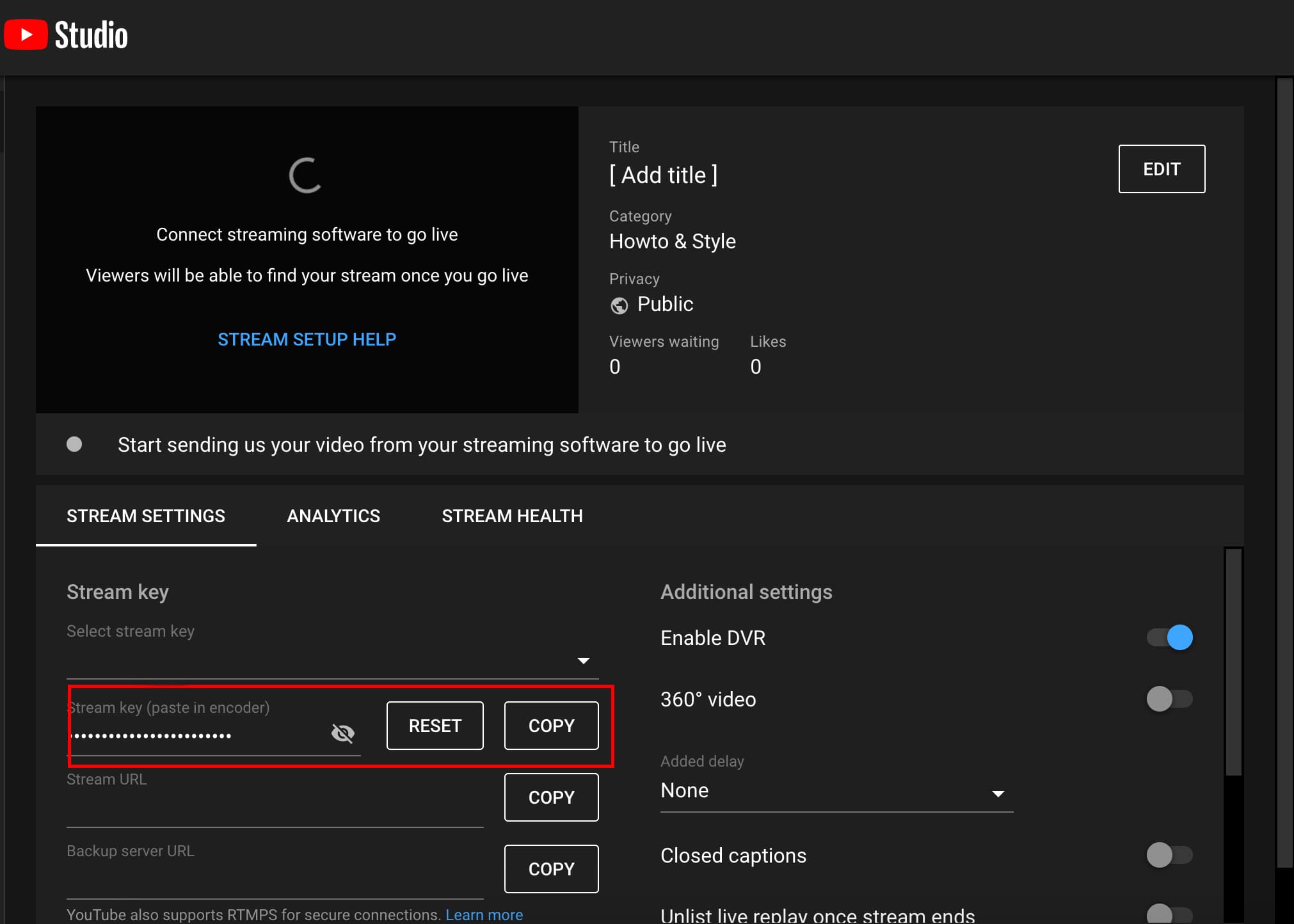 How to Broadcast Radio on YouTube Stream Key