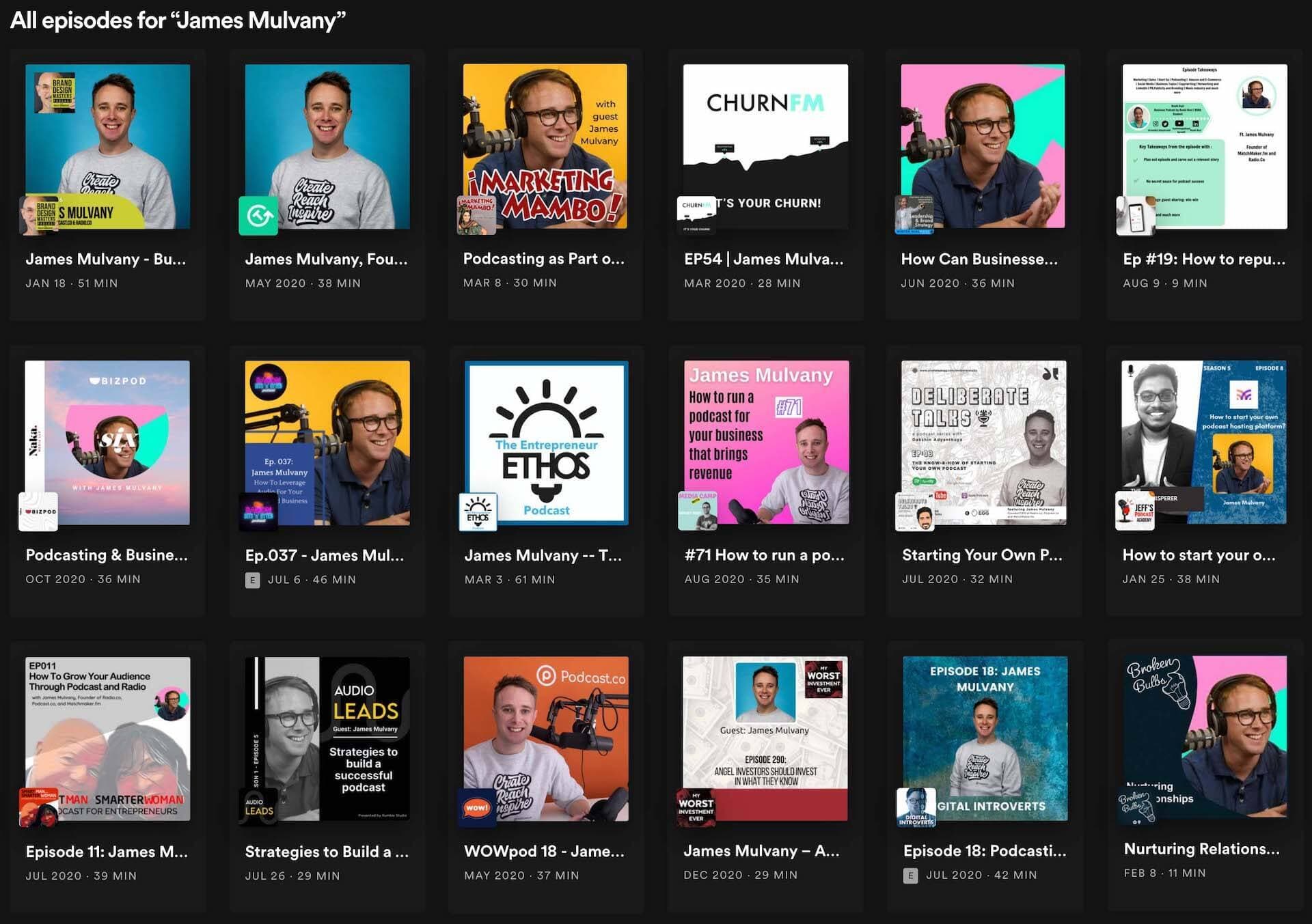 Jams Mulvany podcast episodes search.