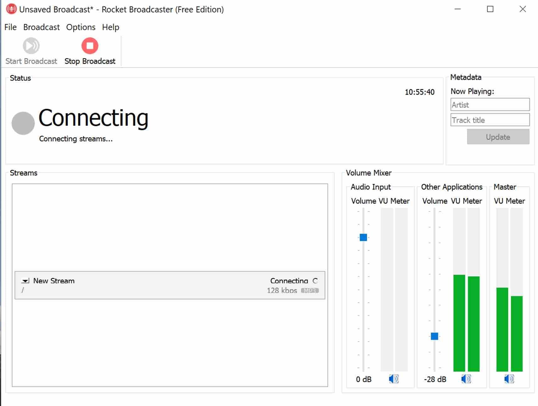 Rocket Broadcaster Going Live