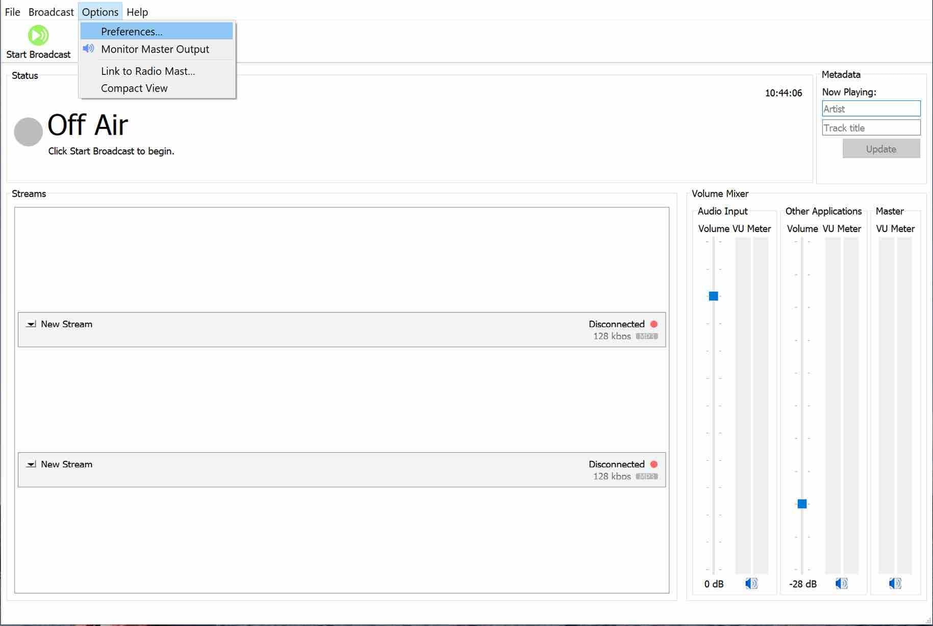 Rocket Broadcaster Metadata Preferences