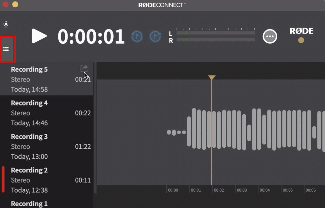 Rode Connect Setup for Radio Recording Bank