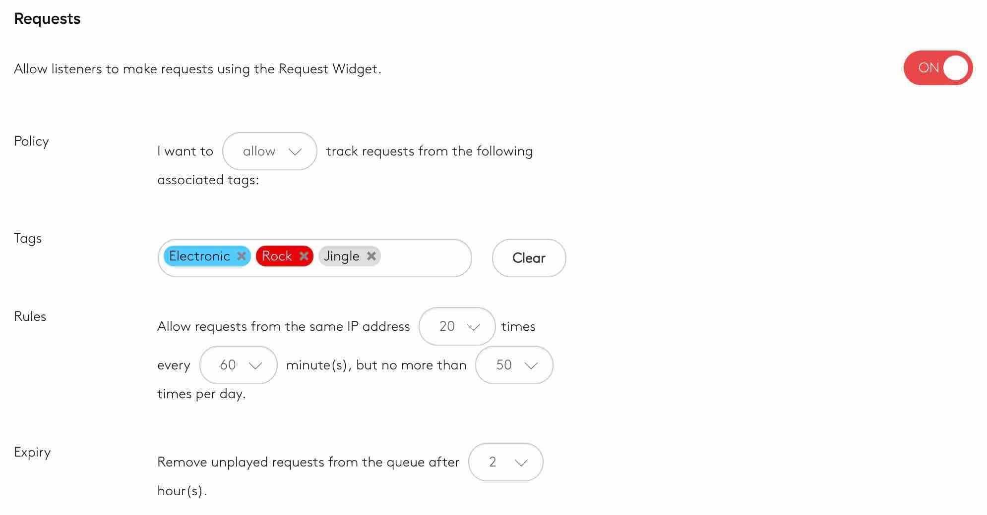 Song Requests Settings