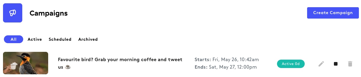 Stopping live app campaigns.