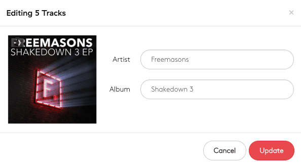 Bulk updated track artwork