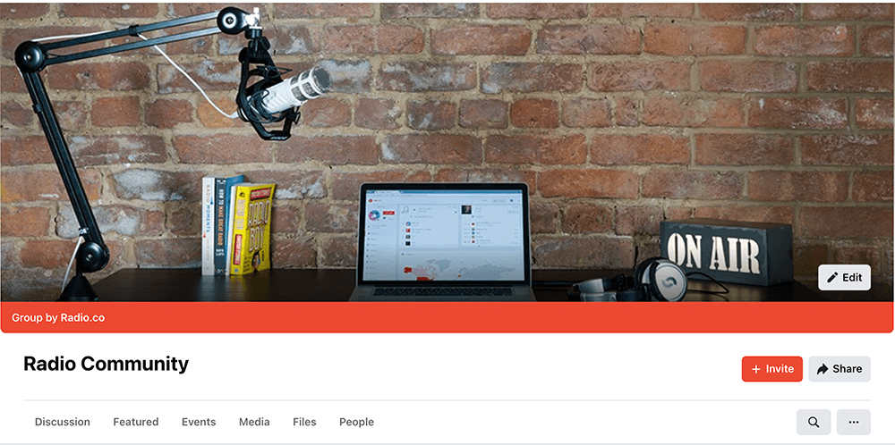 A screenshot of the Radio Community Facebook Group.