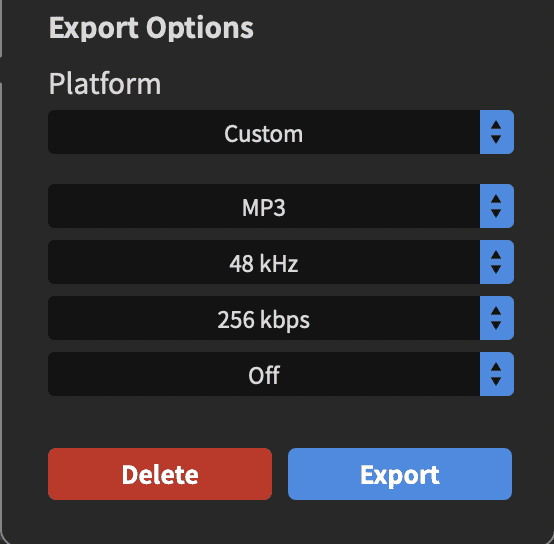 Rode Connect Setup for Radio Export Options